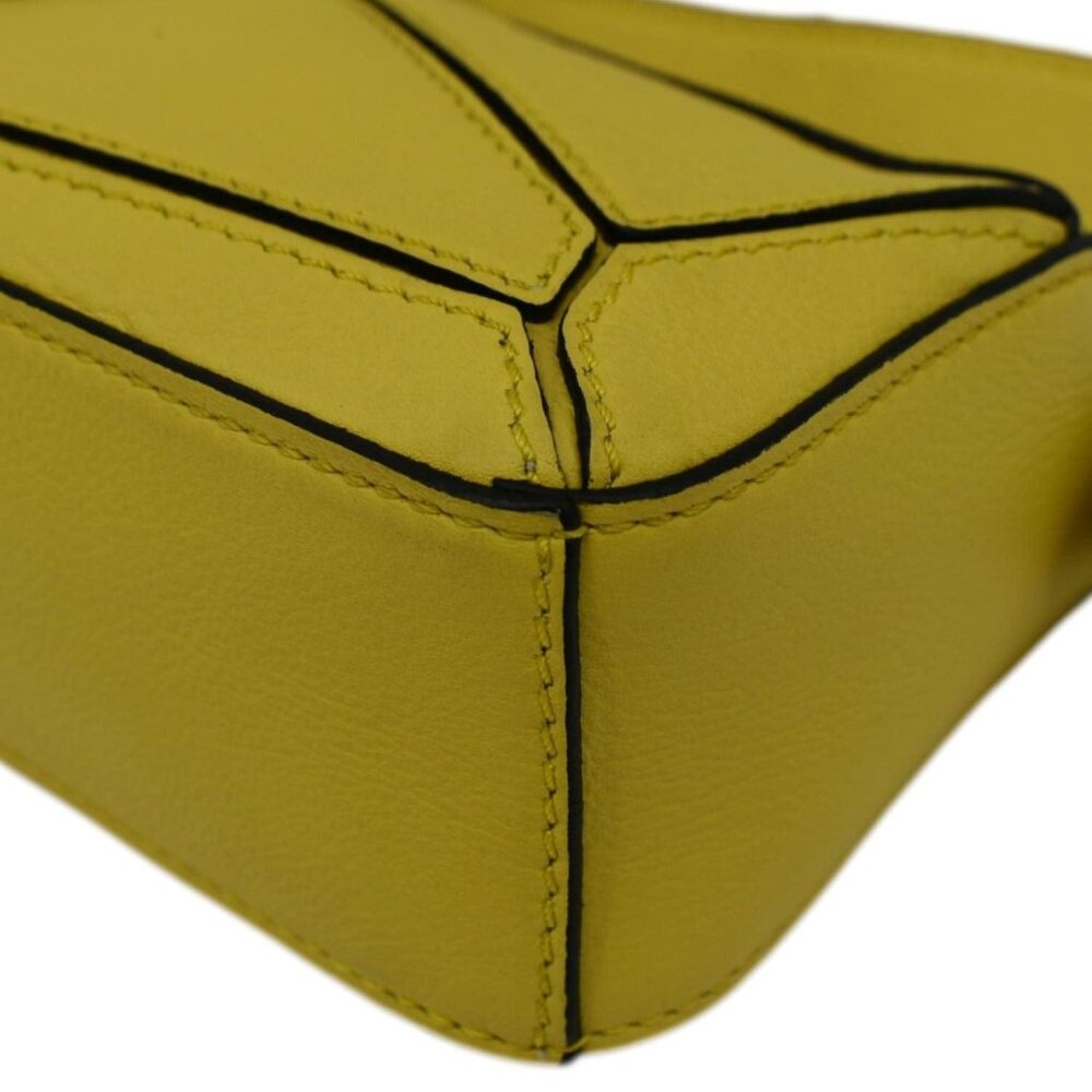 LOEWE Nano Puzzle Leather Shoulder Bag Yellow - Picture 8 of 13